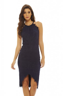 Raw Edged  Lace Bodycon Dress