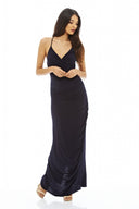 Ruched Slinky Maxi Dress