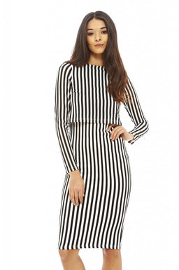 Stripey Over Lay Dress