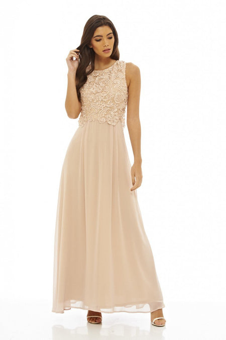 Crochet Overlay Maxi Dress