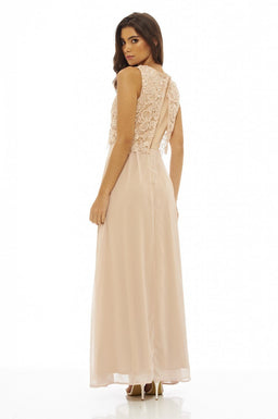 Crochet Overlay Maxi Dress