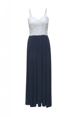 Contrast Lace Bodice Maxi Dress