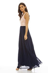 Contrast Lace Top Maxi Dress