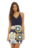 2 In 1 Sunflower Print Dress