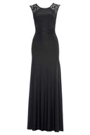 Black  Maxi Dress with Lace Insert Detail