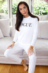 Cream V Loungewear Set