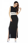 Contrast Lace Maxi Dress