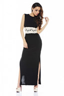 Contrast Lace Maxi Dress