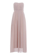 Plain Elegant Chiffon Strapless Dress