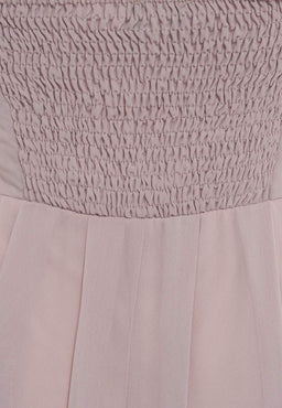 Plain Elegant Chiffon Strapless Dress