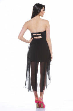 Strapless Bodycon Drop Back Dress