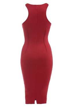 Cut In Neck  Midi Dress