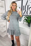 Duck Egg Spotted Frill Shift Dress