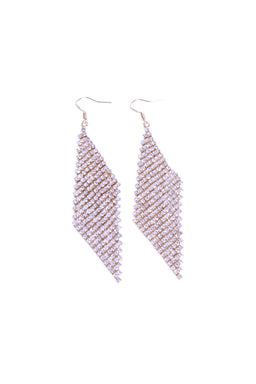 Gold Diamante Diamond Shaped Earrings