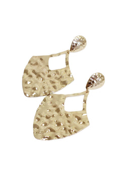 Gold Hammered Effect Earrings