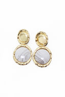 Gold Marble Circle Earrings
