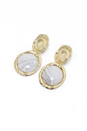 Gold Marble Circle Earrings