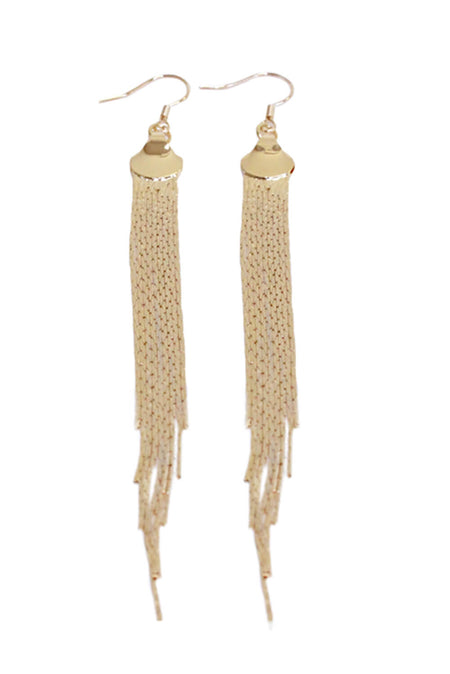 Gold Sleek Drop Chain Earrings