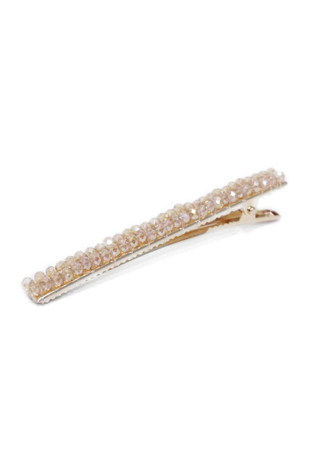 Rose Gold Beaded Hair Clip