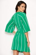 Green Striped Knot Dress