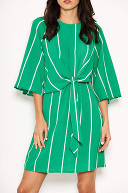 Green Striped Knot Dress
