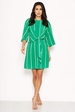 Green Striped Knot Dress