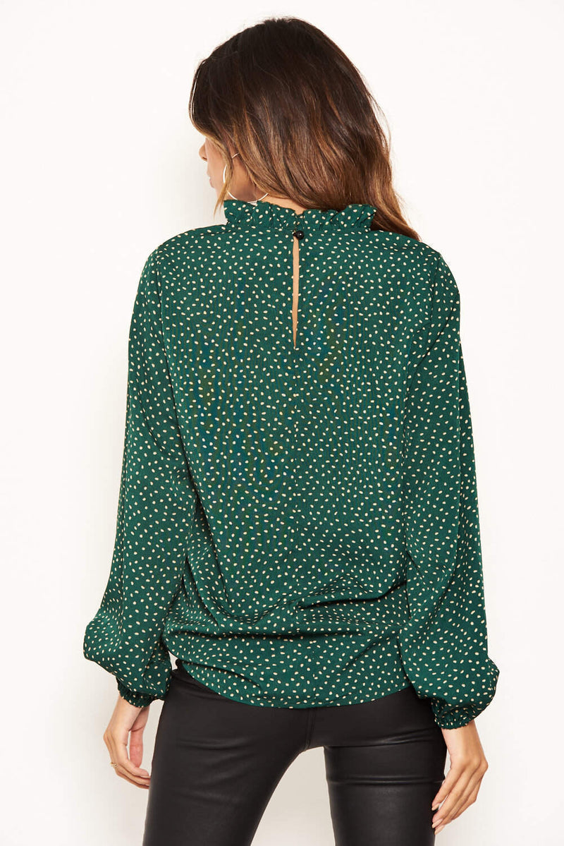 Green Polka Dot Top