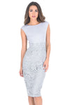 Grey Crochet Skirt Midi Dress