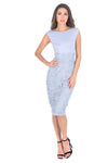 Grey Crochet Skirt Midi Dress