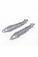 Grey Drop Down Diamante Earrings