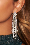 Grey Drop Down Diamante Earrings
