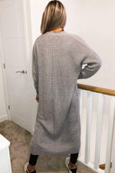Grey Longline Knitted Cardigan