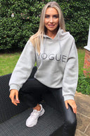 Grey Metallic Vogue Oversized Hoodie