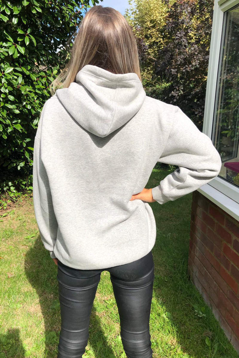 Grey Metallic Vogue Oversized Hoodie