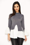 Grey Polo Neck Shirt Jumper