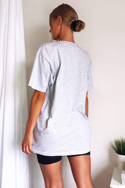 Grey Printed Oversized Tee