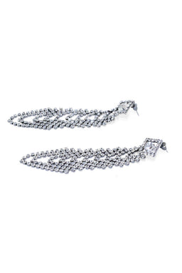 Grey Drop Down Diamante Earrings