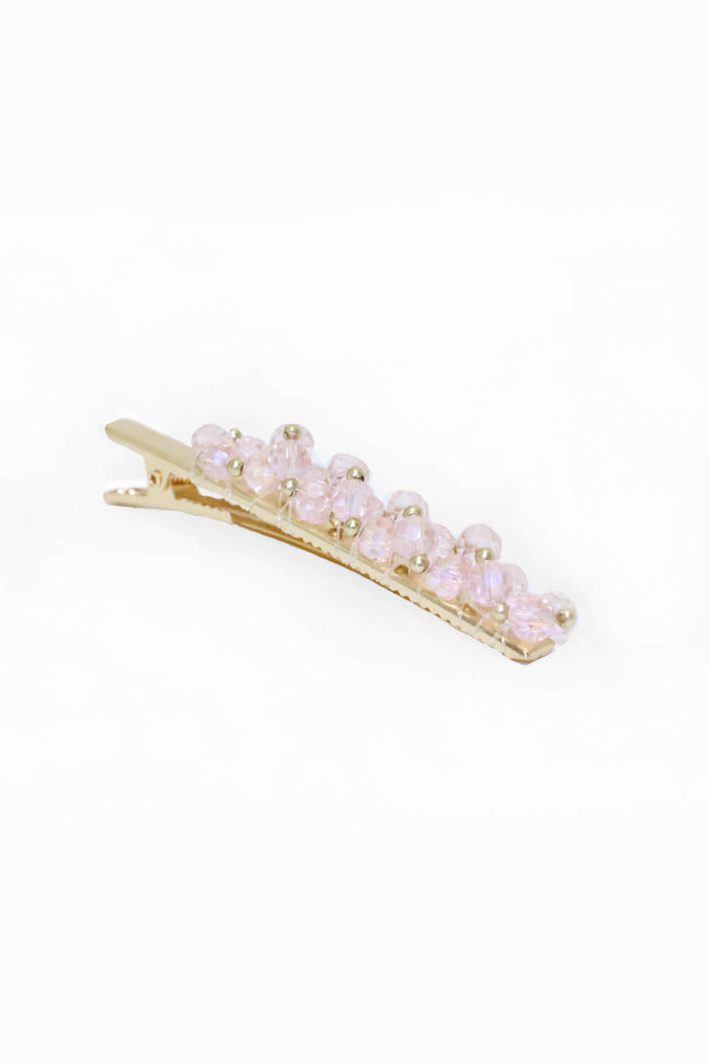 Pink Mix Beaded Hair Clip