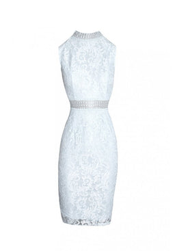 Ice Blue Lace Midi Dress