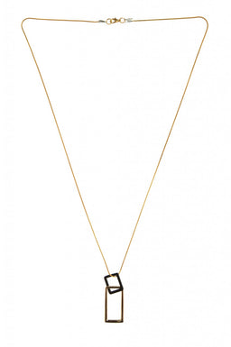 Double Rectangle Multi Chain Necklace