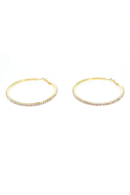 Gold Diamante Hoop Earrings