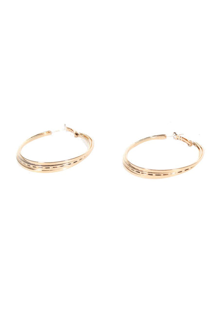 Gold Engraved Hoop Earrings