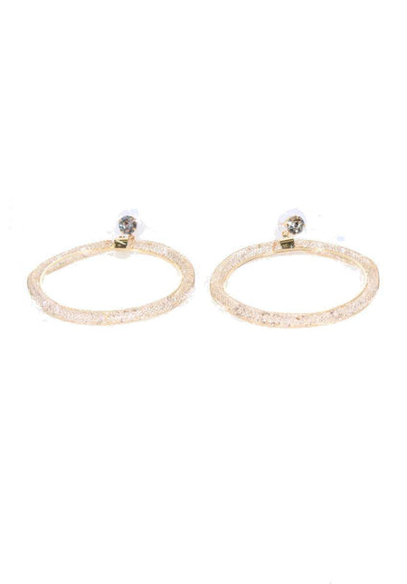 Gold Diamante Circle Earrings