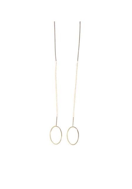 Gold Chain Oval Earrings