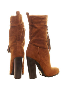 Tassel Detail Faux Suede  Boots