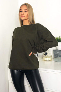 Khaki Oversized Sweatshirt