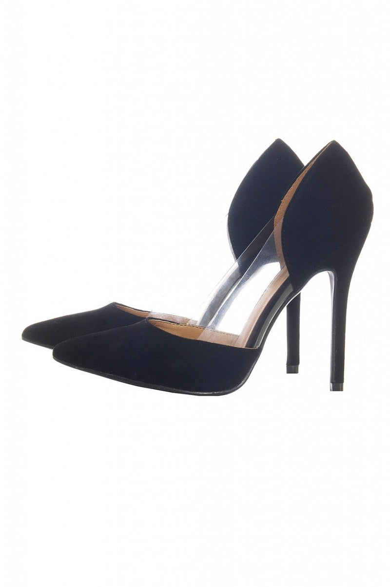 Black Perspex Insert Court Shoes