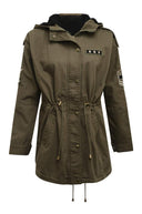 Khaki Parka Jacket with Hood