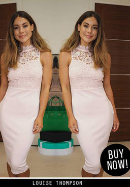 Blush High Neck Bodycon Dress