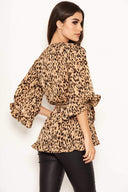 Leopard Print Wrap Top